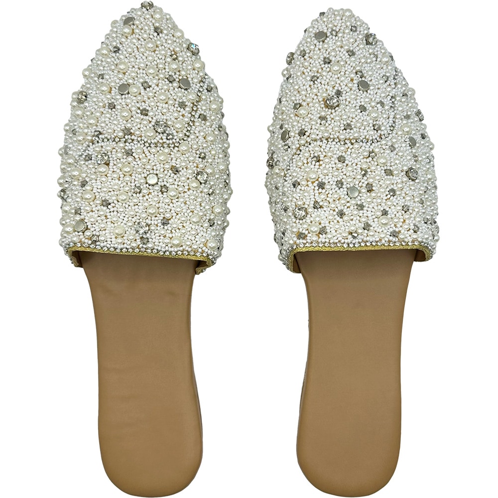 beaded mules flats